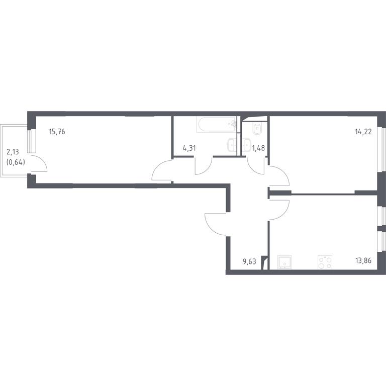 1-BD Apartment Sale, 59.9 sq. m. at Ostafevo, Ostafyevskoe Highway, 12к1, Ryazanovskoe Settlement, Moscow, Russia #1 1-BD Apartment Sale, 59.9 sq. m. at Ostafevo, Ostafyevskoe Highway, 12к1, Ryazanovskoe Settlement, Moscow, Russia #1