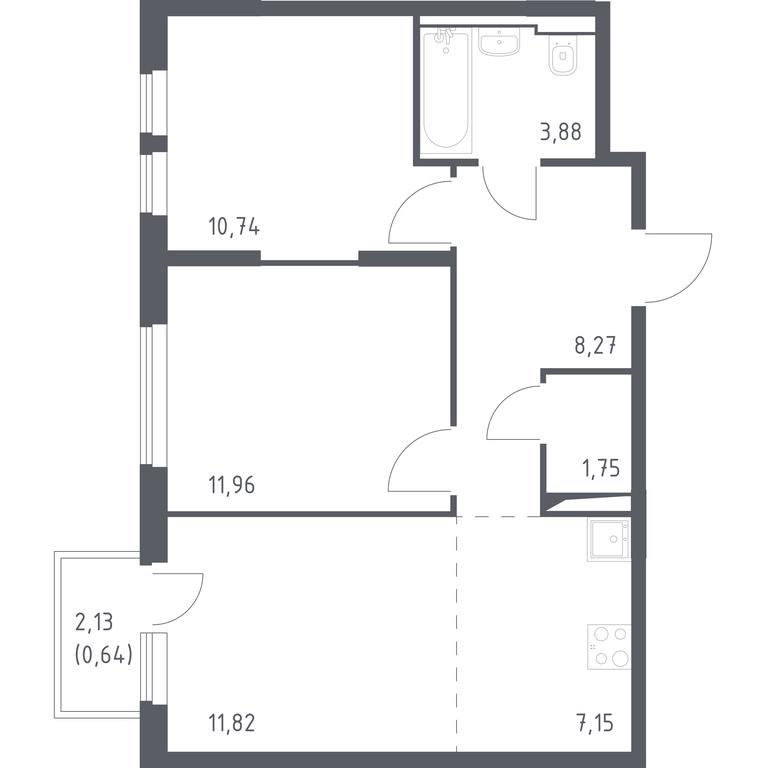 1-BD Apartment Sale, 56.21 sq. m. at Ostafevo, Ostafyevskoe Highway, 12к1, Ryazanovskoe Settlement, Moscow, Russia #1 1-BD Apartment Sale, 56.21 sq. m. at Ostafevo, Ostafyevskoe Highway, 12к1, Ryazanovskoe Settlement, Moscow, Russia #1