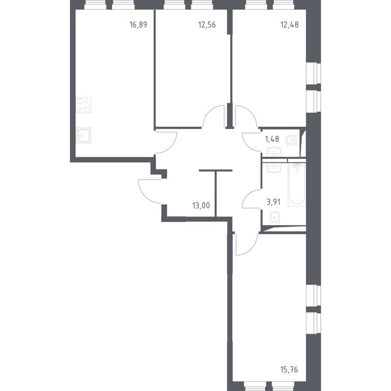 2-BD Apartment Sale, 76.08 sq. m. at Ostafevo, Ostafyevskoe Highway, 12к1, Ryazanovskoe Settlement, Moscow, Russia #1 2-BD Apartment Sale, 76.08 sq. m. at Ostafevo, Ostafyevskoe Highway, 12к1, Ryazanovskoe Settlement, Moscow, Russia #1