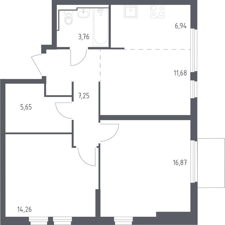 1-BD Apartment Sale, 66.41平方米 at Ostafevo, Ostafyevskoe Highway, 12к1, Ryazanovskoe Settlement, Moscow, Russia #1 1-BD Apartment Sale, 66.41平方米 at Ostafevo, Ostafyevskoe Highway, 12к1, Ryazanovskoe Settlement, Moscow, Russia #1