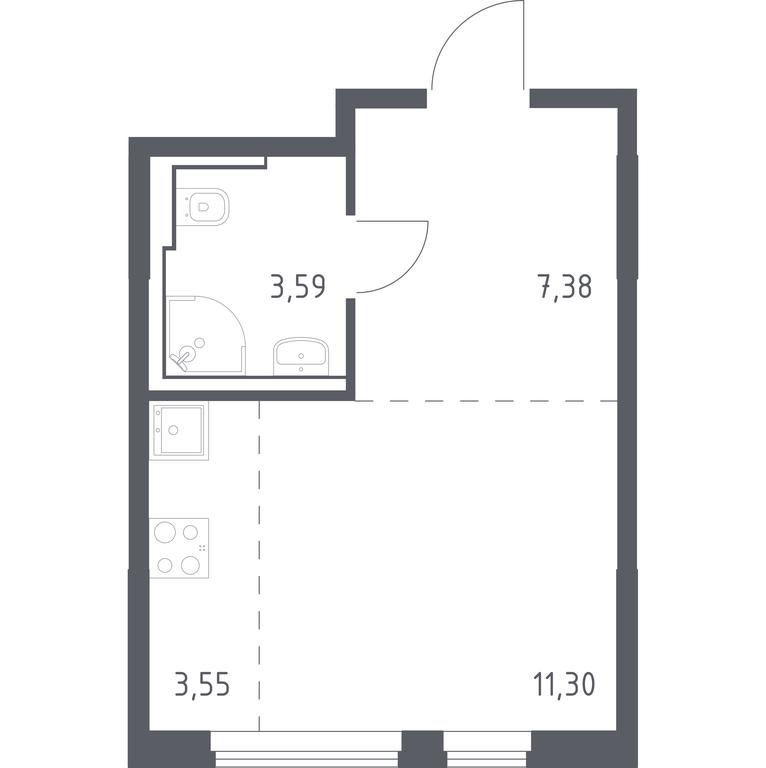 Apartment Sale, 25.82 sq. m. at Ostafevo, Ostafyevskoe Highway, 12к1, Ryazanovskoe Settlement, Moscow, Russia #1