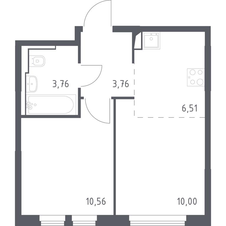 Apartment Sale, 34.59平方米 at Ostafevo, Ostafyevskoe Highway, 12к1, Ryazanovskoe Settlement, Moscow, Russia #1