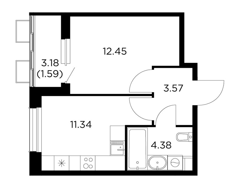 1-BD Apartment Sale, 33.33 sq. m. at Novoe Pushkino, mikrorayon Novoye Pushkino, Pushkino, Moscow Region, Russia #1 1-BD Apartment Sale, 33.33 sq. m. at Novoe Pushkino, mikrorayon Novoye Pushkino, Pushkino, Moscow Region, Russia #1