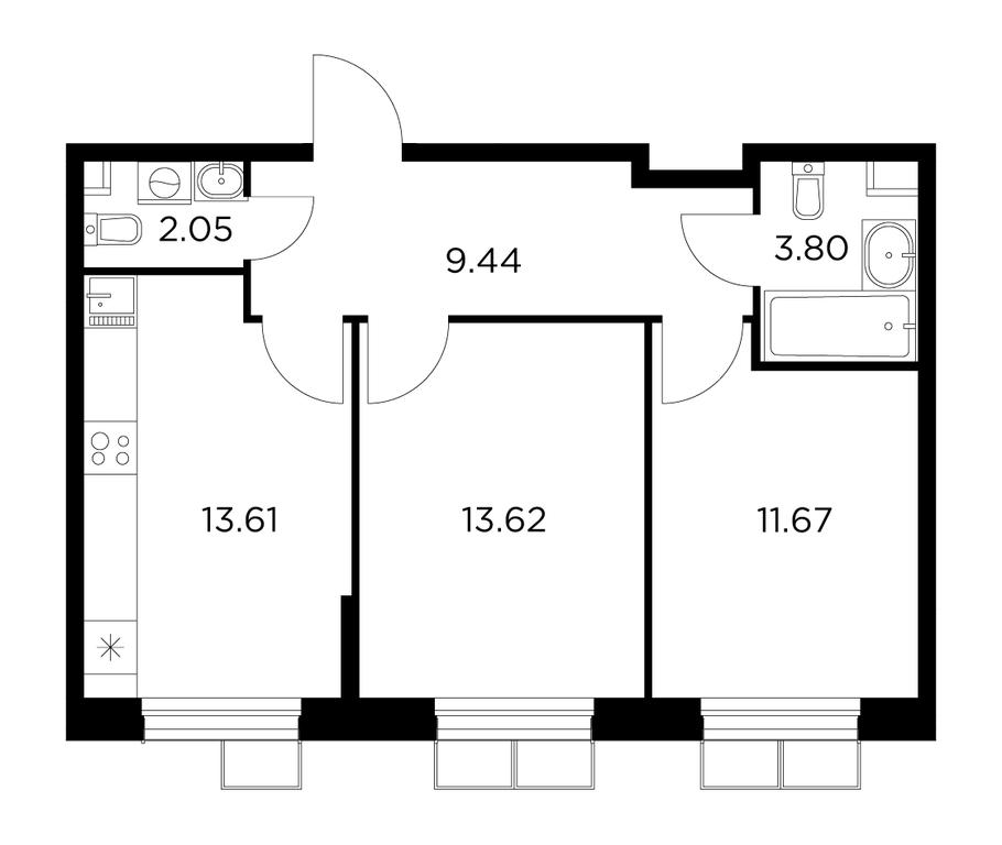 2-BD Apartment Sale, 54.19 sq. m. at Novoe Pushkino, mikrorayon Novoye Pushkino, Pushkino, Moscow Region, Russia #1 2-BD Apartment Sale, 54.19 sq. m. at Novoe Pushkino, mikrorayon Novoye Pushkino, Pushkino, Moscow Region, Russia #1
