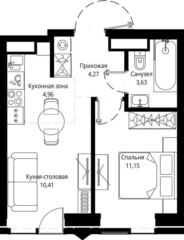 1-BD Apartment Sale, 34.45 sq. m. at Jois, 3rd Silikatny Drive, 10, Moscow, Russia #1 1-BD Apartment Sale, 34.45 sq. m. at Jois, 3rd Silikatny Drive, 10, Moscow, Russia #1