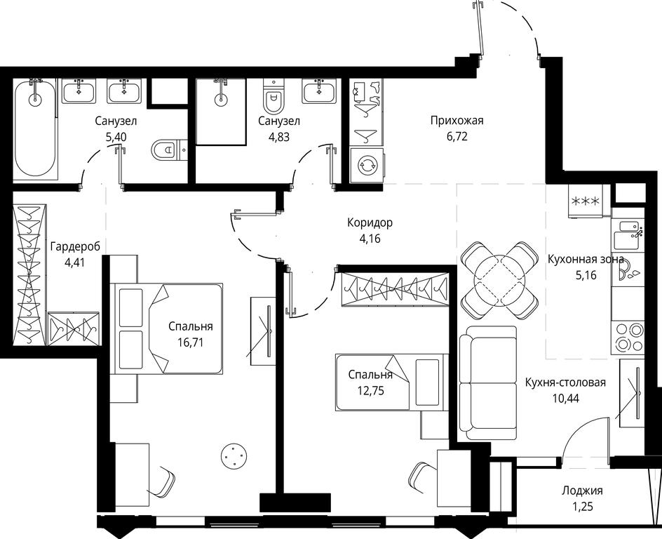 2-BD Apartment Sale, 72.04 sq. m. at Jois, 3rd Silikatny Drive, 10, Moscow, Russia #1 2-BD Apartment Sale, 72.04 sq. m. at Jois, 3rd Silikatny Drive, 10, Moscow, Russia #1