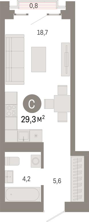Apartment Sale, 29.3 sq. m. at Kvartal Metronom, Tagilskaya Street, Moscow, Russia #1