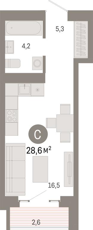 Apartment Sale, 28.6 sq. m. at Kvartal Metronom, Tagilskaya Street, Moscow, Russia #1