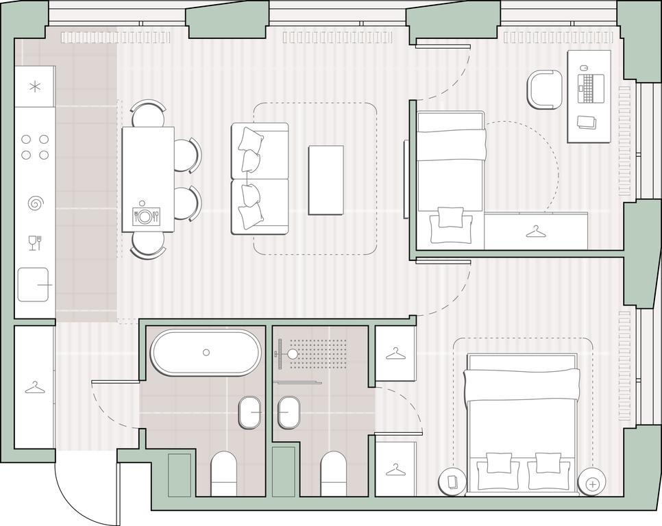 2-BD Apartment Sale, 57.7 sq. m. at Sreda na Lobachevskogo, Ochakovskoye Highway, Moscow, Russia #1 2-BD Apartment Sale, 57.7 sq. m. at Sreda na Lobachevskogo, Ochakovskoye Highway, Moscow, Russia #1