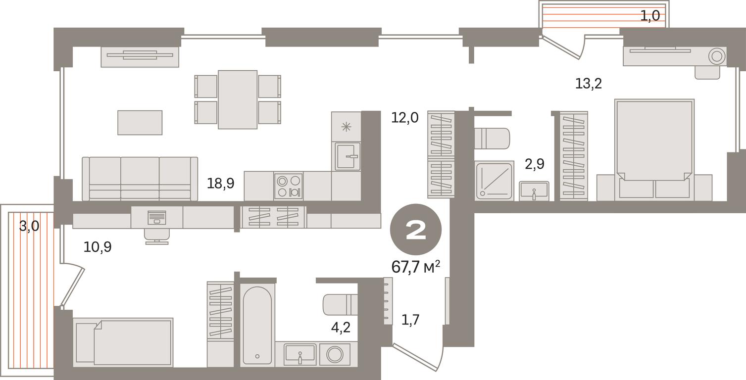 2-BD Apartment Sale, 67.7 sq. m. at Pervy kvartal, Kalinovaya ulitsa, derevnya Sapronovo, Leninskiy City District, Moscow Region, Russia #1 2-BD Apartment Sale, 67.7 sq. m. at Pervy kvartal, Kalinovaya ulitsa, derevnya Sapronovo, Leninskiy City District, Moscow Region, Russia #1