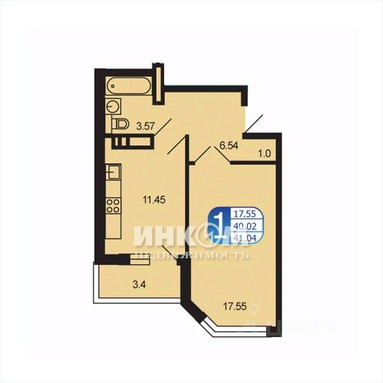 Apartment Sale, 41.04平方米 at Moskvoretskiy, Moskvoretskaya ulitsa, rabochiy posyolok Tuchkovo, Ruzskiy City District, Moscow Region, Russia #1