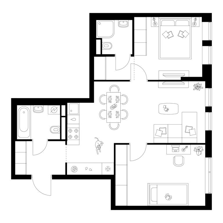 2-BD Apartment Sale, 61.1 sq. m. at Buninskaja naberezhnaja, ZhK Buninskaya Naberezhnaya, Moscow, Russia #1 2-BD Apartment Sale, 61.1 sq. m. at Buninskaja naberezhnaja, ZhK Buninskaya Naberezhnaya, Moscow, Russia #1
