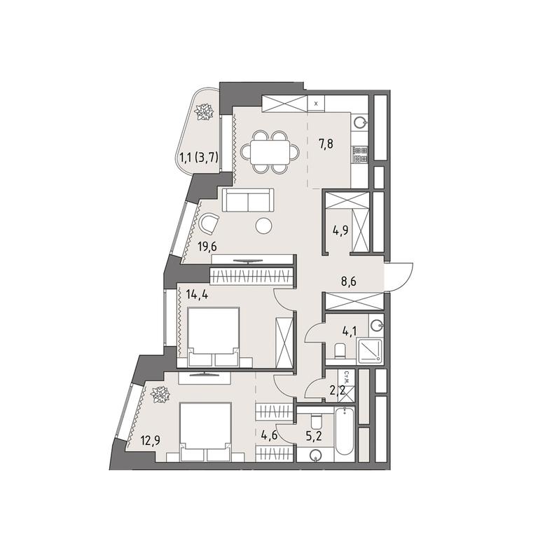 3-BD Apartment Sale, 85.3平方米 at Rodina Park, Vereyskaya Street, 12, Moscow, Russia #1 3-BD Apartment Sale, 85.3平方米 at Rodina Park, Vereyskaya Street, 12, Moscow, Russia #1