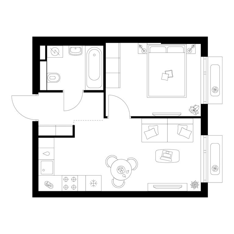 1-BD Apartment Sale, 33.8 sq. m. at Salarevo Park, Salaryevskaya Street, 8к1, Moskovskiy Settlement, Moscow, Russia #1
