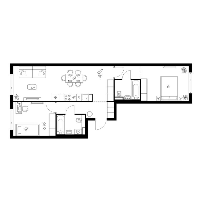 2-BD Apartment Sale, 63.8 sq. m. at Salarevo Park, Salaryevskaya Street, 8к1, Moskovskiy Settlement, Moscow, Russia #1