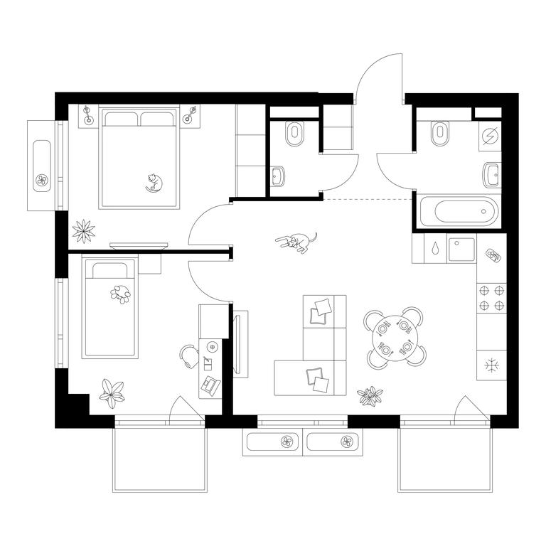2-BD Apartment Sale, 52.7 sq. m. at Salarevo Park, Salaryevskaya Street, 8к1, Moskovskiy Settlement, Moscow, Russia #1 2-BD Apartment Sale, 52.7 sq. m. at Salarevo Park, Salaryevskaya Street, 8к1, Moskovskiy Settlement, Moscow, Russia #1