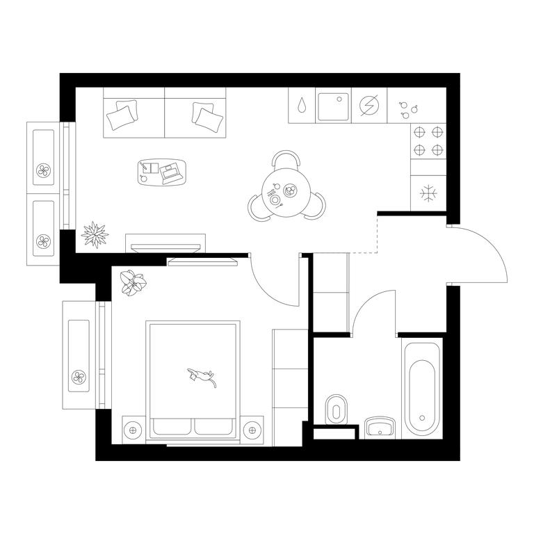 1-BD Apartment Sale, 34.2 sq. m. at Salarevo Park, Salaryevskaya Street, 8к1, Moskovskiy Settlement, Moscow, Russia #1