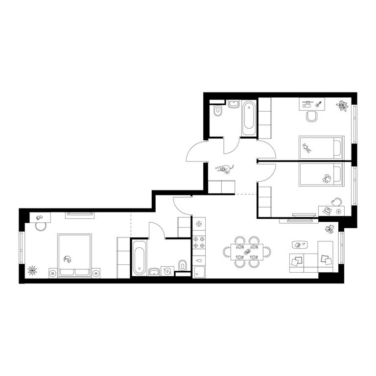 3-BD Apartment Sale, 78 sq. m. at Salarevo Park, Salaryevskaya Street, 8к1, Moskovskiy Settlement, Moscow, Russia #1