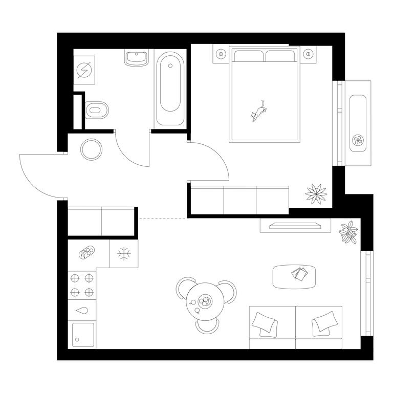 1-BD Apartment Sale, 36.6 sq. m. at Salarevo Park, Salaryevskaya Street, 8к1, Moskovskiy Settlement, Moscow, Russia #1