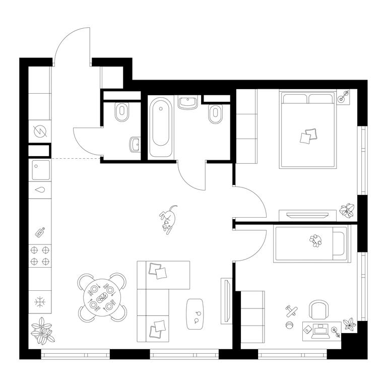 2-BD Apartment Sale, 57.4 sq. m. at Salarevo Park, Salaryevskaya Street, 8к1, Moskovskiy Settlement, Moscow, Russia #1 2-BD Apartment Sale, 57.4 sq. m. at Salarevo Park, Salaryevskaya Street, 8к1, Moskovskiy Settlement, Moscow, Russia #1