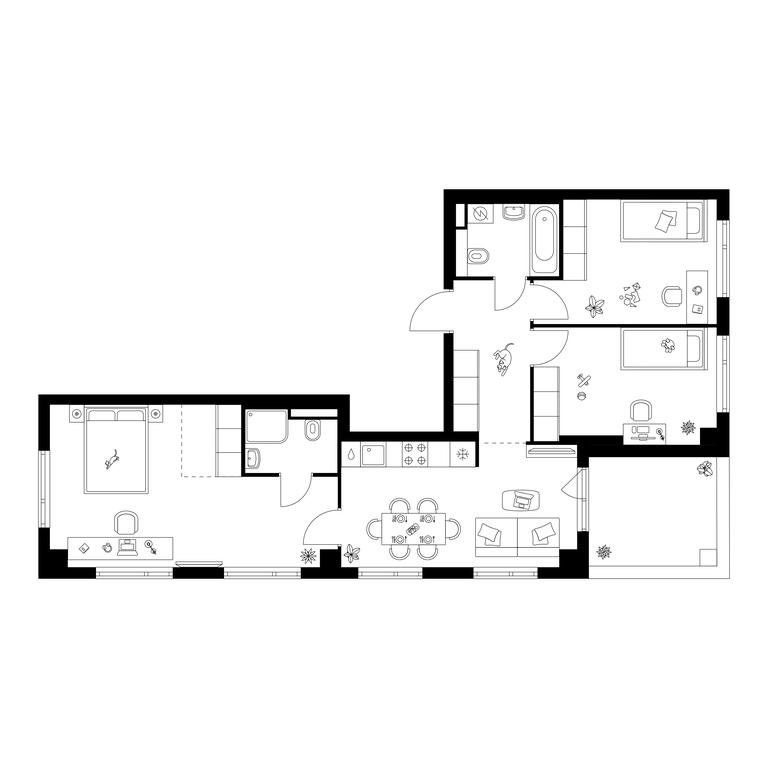 3-BD Apartment Sale, 76.2 sq. m. at Salarevo Park, Salaryevskaya Street, 8к1, Moskovskiy Settlement, Moscow, Russia #1