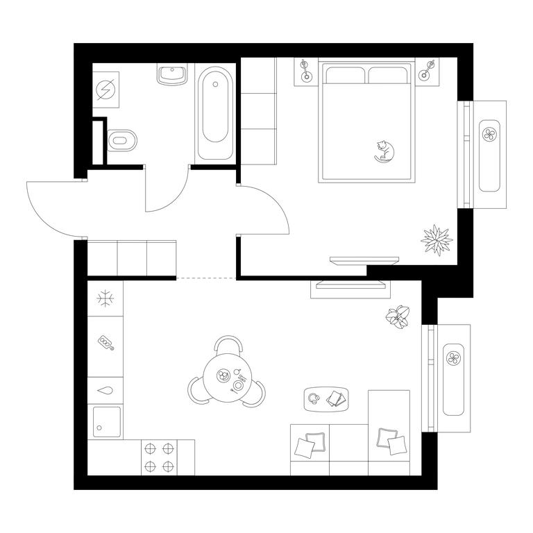 1-BD Apartment Sale, 40.2 sq. m. at Salarevo Park, Salaryevskaya Street, 8к1, Moskovskiy Settlement, Moscow, Russia #1