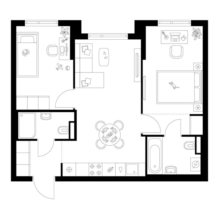 2-BD Apartment Sale, 53.2平方米 at Salarevo Park, Salaryevskaya Street, 8к1, Moskovskiy Settlement, Moscow, Russia #1 2-BD Apartment Sale, 53.2平方米 at Salarevo Park, Salaryevskaya Street, 8к1, Moskovskiy Settlement, Moscow, Russia #1