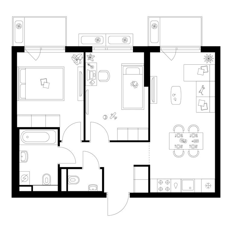 2-BD Apartment Sale, 52.9平方米 at Salarevo Park, Salaryevskaya Street, 8к1, Moskovskiy Settlement, Moscow, Russia #1 2-BD Apartment Sale, 52.9平方米 at Salarevo Park, Salaryevskaya Street, 8к1, Moskovskiy Settlement, Moscow, Russia #1