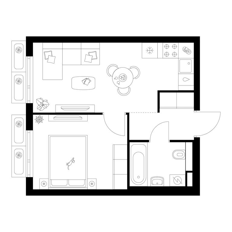 1-BD Apartment Sale, 33.5 sq. m. at Salarevo Park, Salaryevskaya Street, 8к1, Moskovskiy Settlement, Moscow, Russia #1