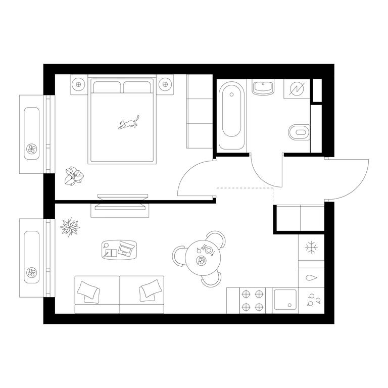 1-BD Apartment Sale, 32.6 sq. m. at Salarevo Park, Salaryevskaya Street, 8к1, Moskovskiy Settlement, Moscow, Russia #1