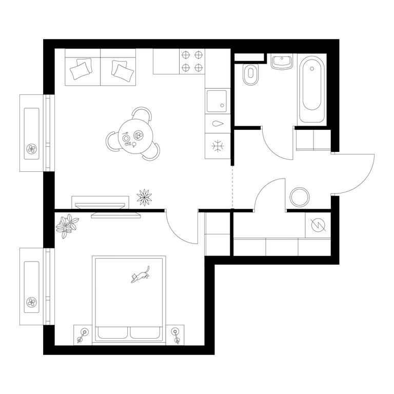 1-BD Apartment Sale, 37.3 sq. m. at Salarevo Park, Salaryevskaya Street, 8к1, Moskovskiy Settlement, Moscow, Russia #1