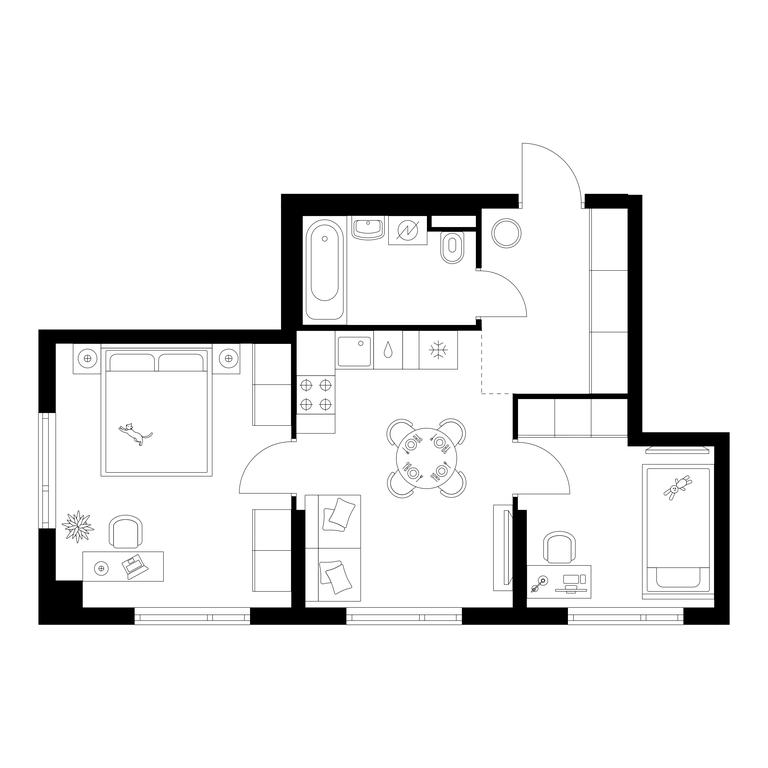 2-BD Apartment Sale, 48.9 sq. m. at Salarevo Park, Salaryevskaya Street, 8к1, Moskovskiy Settlement, Moscow, Russia #1