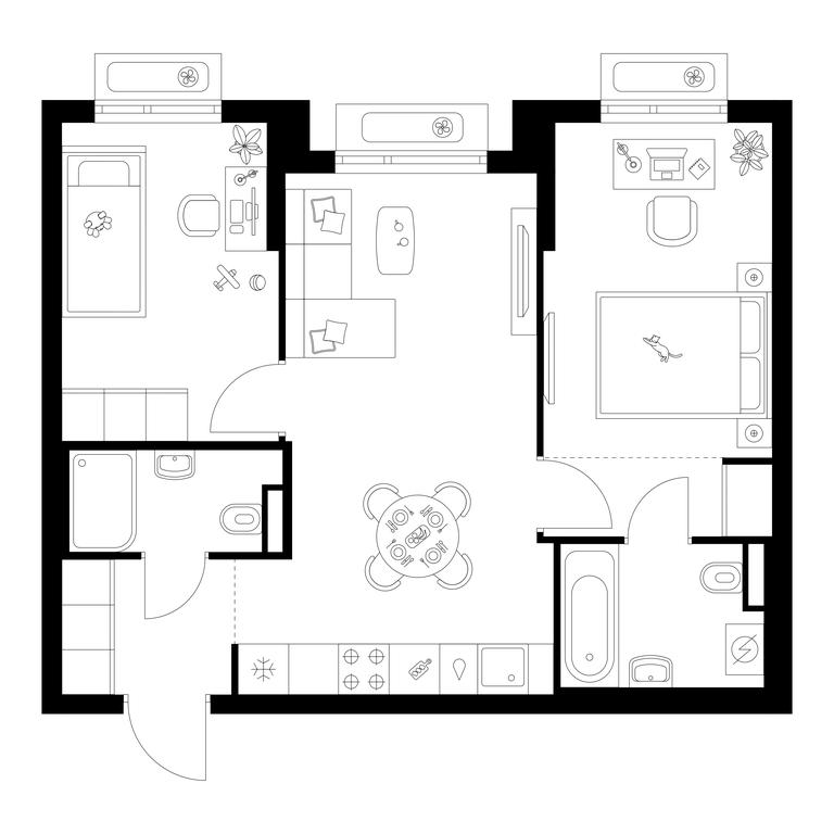 2-BD Apartment Sale, 53.2 sq. m. at Salarevo Park, Salaryevskaya Street, 8к1, Moskovskiy Settlement, Moscow, Russia #1