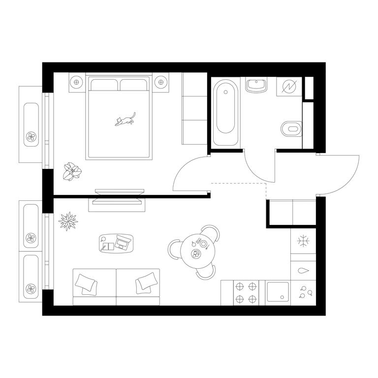 1-BD Apartment Sale, 32.6 sq. m. at Salarevo Park, Salaryevskaya Street, 8к1, Moskovskiy Settlement, Moscow, Russia #1