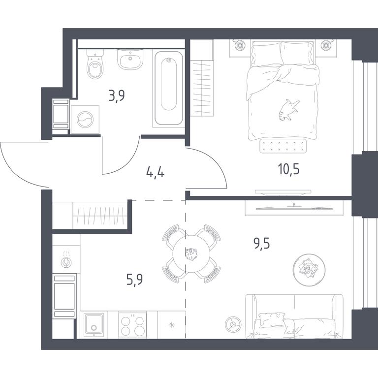 Apartment Sale, 33.9 sq. m. at Mytishchi Park, Silikatnaya ulitsa, 41к3, Mytischi, Moscow Region, Russia #1 Apartment Sale, 33.9 sq. m. at Mytishchi Park, Silikatnaya ulitsa, 41к3, Mytischi, Moscow Region, Russia #1