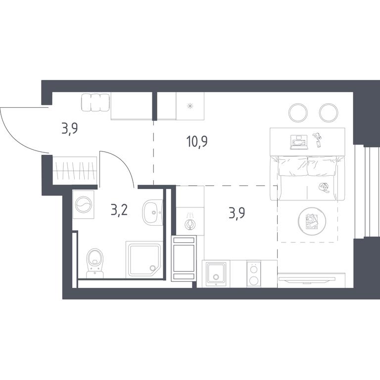 Apartment Sale, 21.4 sq. m. at Mytishchi Park, Silikatnaya ulitsa, 41к3, Mytischi, Moscow Region, Russia #1 Apartment Sale, 21.4 sq. m. at Mytishchi Park, Silikatnaya ulitsa, 41к3, Mytischi, Moscow Region, Russia #1