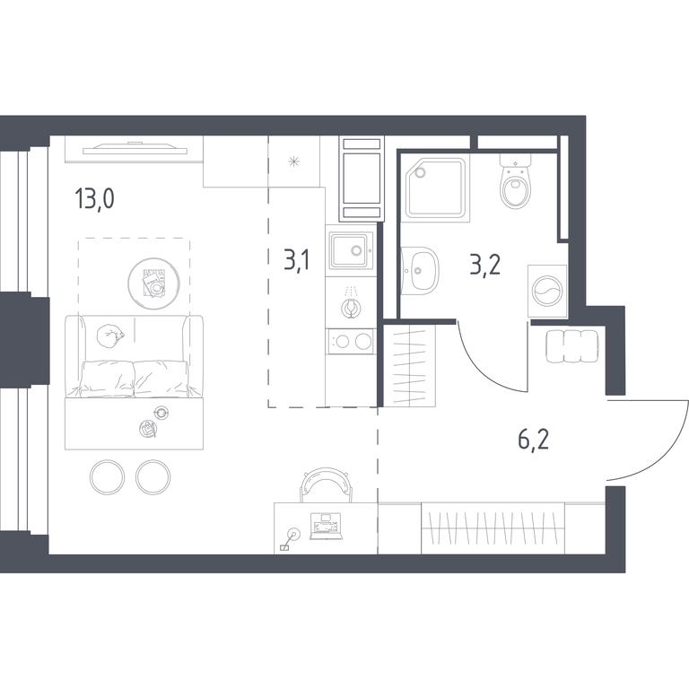 Apartment Sale, 24.9平方米 at Mytishchi Park, Silikatnaya ulitsa, 41к3, Mytischi, Moscow Region, Russia #1 Apartment Sale, 24.9平方米 at Mytishchi Park, Silikatnaya ulitsa, 41к3, Mytischi, Moscow Region, Russia #1