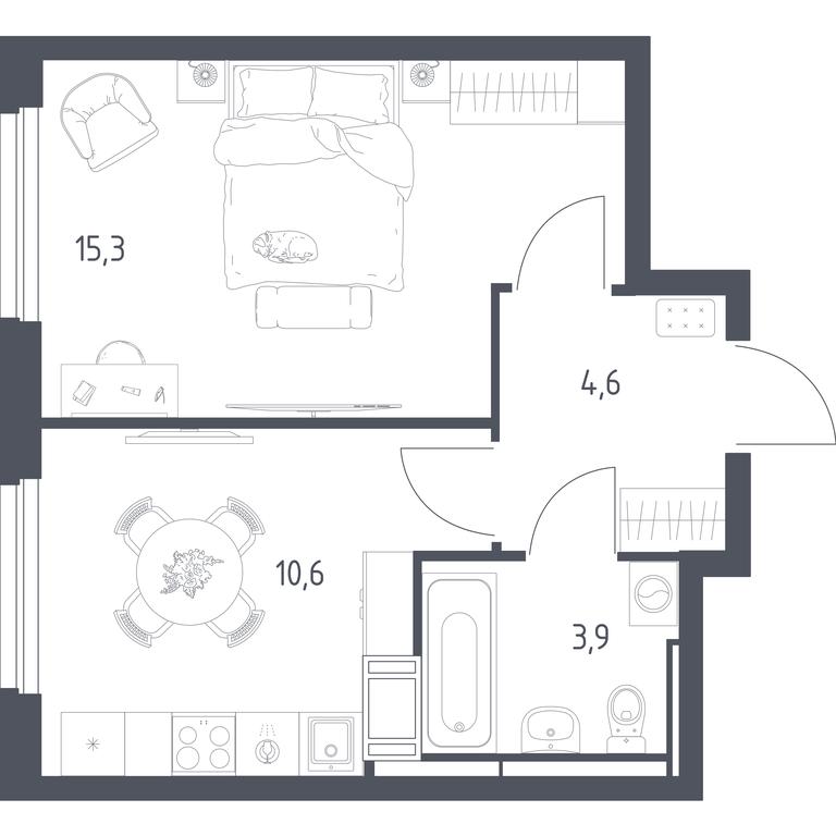 Apartment Sale, 33.7平方米 at Mytishchi Park, Silikatnaya ulitsa, 41к3, Mytischi, Moscow Region, Russia #1 Apartment Sale, 33.7平方米 at Mytishchi Park, Silikatnaya ulitsa, 41к3, Mytischi, Moscow Region, Russia #1