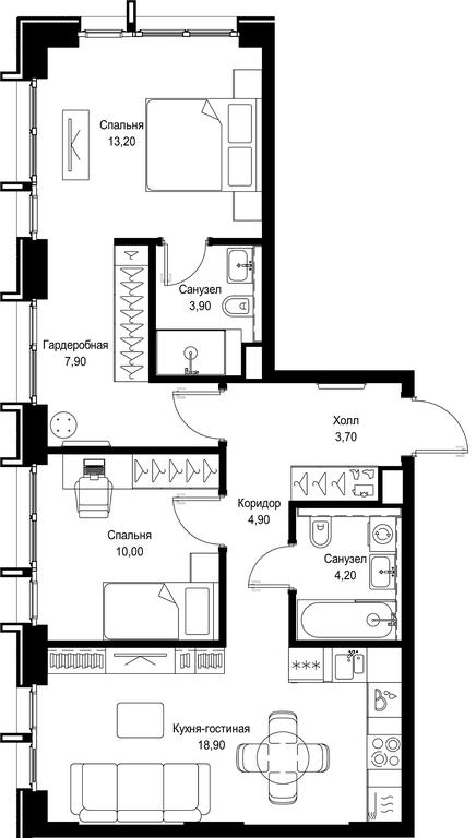 2-BD Apartment Sale, 66.7 sq. m. at Multikvartal CITYZEN, Vishnyovaya Street, Moscow, Russia #1 2-BD Apartment Sale, 66.7 sq. m. at Multikvartal CITYZEN, Vishnyovaya Street, Moscow, Russia #1