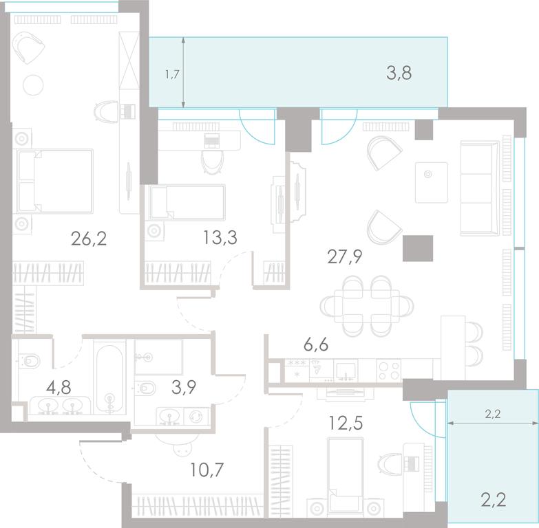3-BD Apartment Sale, 111.9 sq. m. at River Park Towers, Kutuzovsky Drive, 16с1, Moscow, Russia #1 3-BD Apartment Sale, 111.9 sq. m. at River Park Towers, Kutuzovsky Drive, 16с1, Moscow, Russia #1