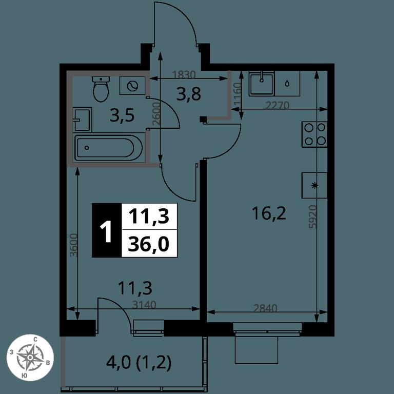 1-BD Apartment Sale, 36平方米 at 1 Yasenevskij, Kvartal № 24, Mosrentgen Settlement, Moscow, Russia #1 1-BD Apartment Sale, 36平方米 at 1 Yasenevskij, Kvartal № 24, Mosrentgen Settlement, Moscow, Russia #1