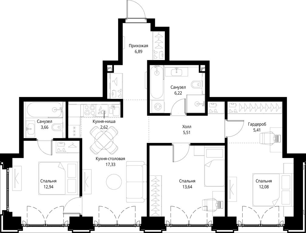 3-BD Apartment Sale, 86.3 sq. m. at City Bay, Volokolamskoye Highway, 95с3, Moscow, Russia #1 3-BD Apartment Sale, 86.3 sq. m. at City Bay, Volokolamskoye Highway, 95с3, Moscow, Russia #1