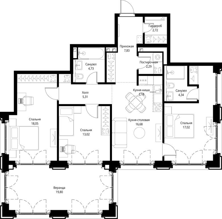 3-BD Apartment Sale, 113.97 sq. m. at City Bay, Volokolamskoye Highway, 95с3, Moscow, Russia #1 3-BD Apartment Sale, 113.97 sq. m. at City Bay, Volokolamskoye Highway, 95с3, Moscow, Russia #1