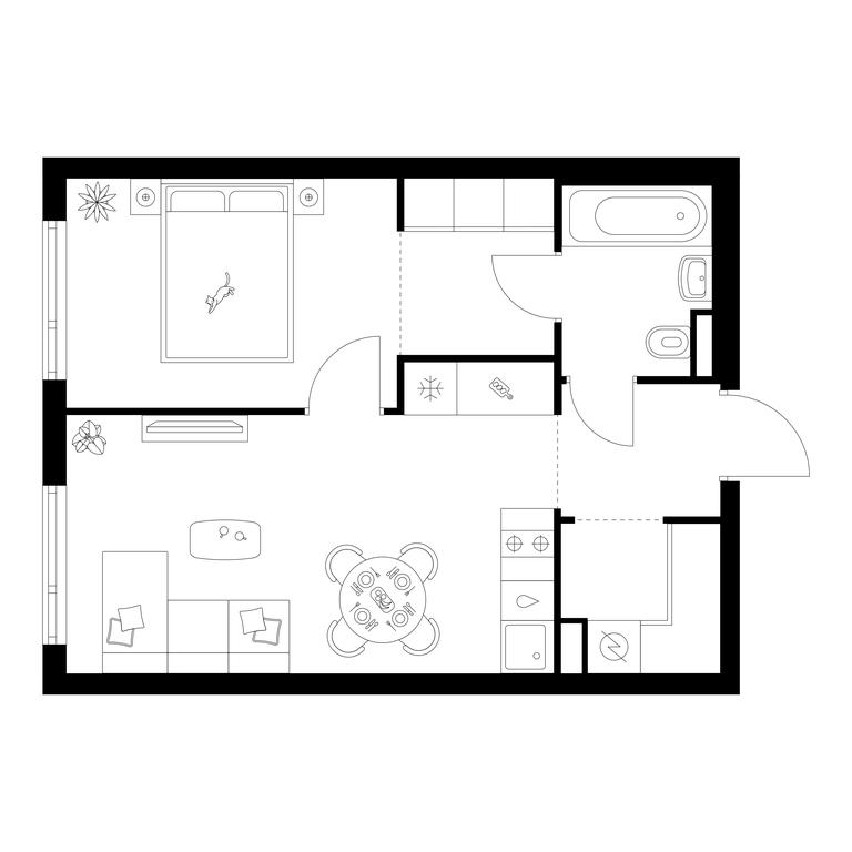 1-BD Apartment Sale, 40 sq. m. at Salarevo Park, Salaryevskaya Street, 8к1, Moskovskiy Settlement, Moscow, Russia #1