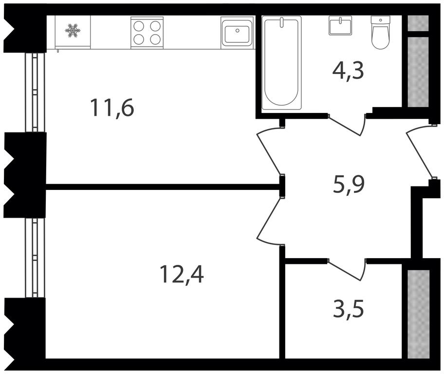 1-BD Apartment Sale, 37.7平方米 at Varshavskie Vorota, Varshavskoye Highway, 141, Moscow, Russia #1 1-BD Apartment Sale, 37.7平方米 at Varshavskie Vorota, Varshavskoye Highway, 141, Moscow, Russia #1