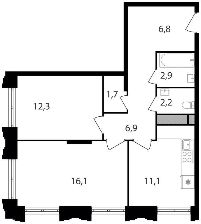 2-BD Apartment Sale, 60 sq. m. at Varshavskie Vorota, Varshavskoye Highway, 141, Moscow, Russia #1 2-BD Apartment Sale, 60 sq. m. at Varshavskie Vorota, Varshavskoye Highway, 141, Moscow, Russia #1