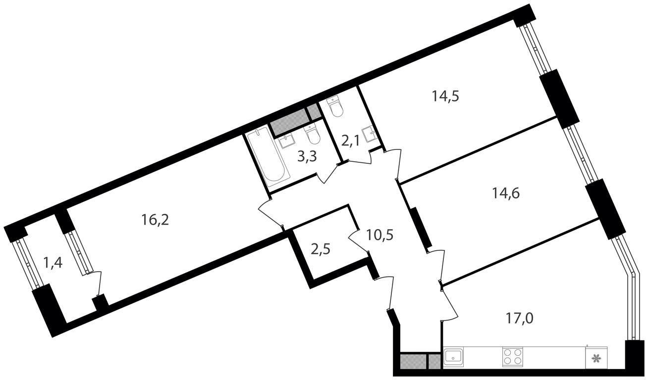 3-BD Apartment Sale, 82.1平方米 at Varshavskie Vorota, Varshavskoye Highway, 141, Moscow, Russia #1 3-BD Apartment Sale, 82.1平方米 at Varshavskie Vorota, Varshavskoye Highway, 141, Moscow, Russia #1