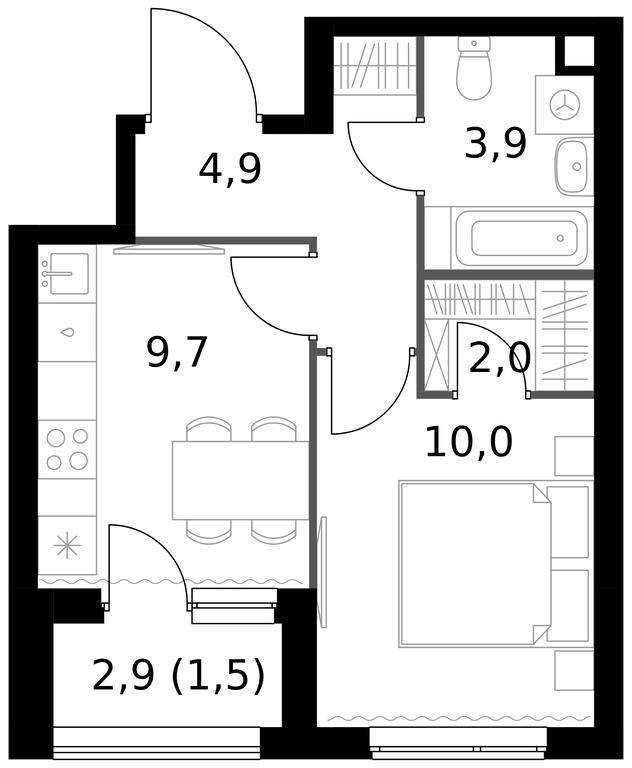 1-BD Apartment Sale, 32平方米 at 1 Izmajlovskij, Montazhnaya Street, 8с13, Moscow, Russia #1 1-BD Apartment Sale, 32平方米 at 1 Izmajlovskij, Montazhnaya Street, 8с13, Moscow, Russia #1