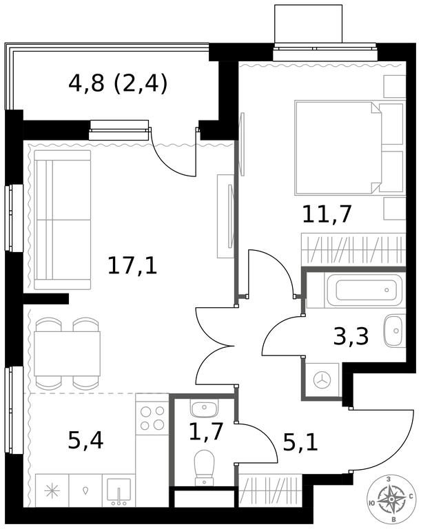 2-BD Apartment Sale, 46.7 sq. m. at 1 Izmajlovskij, Montazhnaya Street, 8с13, Moscow, Russia #1 2-BD Apartment Sale, 46.7 sq. m. at 1 Izmajlovskij, Montazhnaya Street, 8с13, Moscow, Russia #1