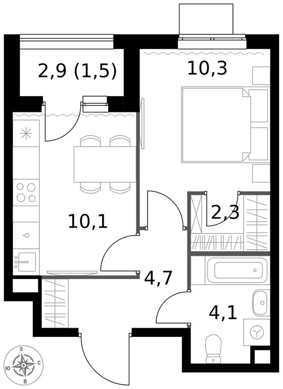 1-BD Apartment Sale, 33 sq. m. at 1 Izmajlovskij, Montazhnaya Street, 8с13, Moscow, Russia #1 1-BD Apartment Sale, 33 sq. m. at 1 Izmajlovskij, Montazhnaya Street, 8с13, Moscow, Russia #1